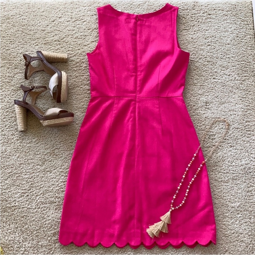 J. Crew Scalloped Basketweave Square Neck Dress - Picture 4 of 9